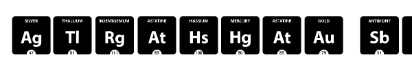 Periodic Table of Elements font preview